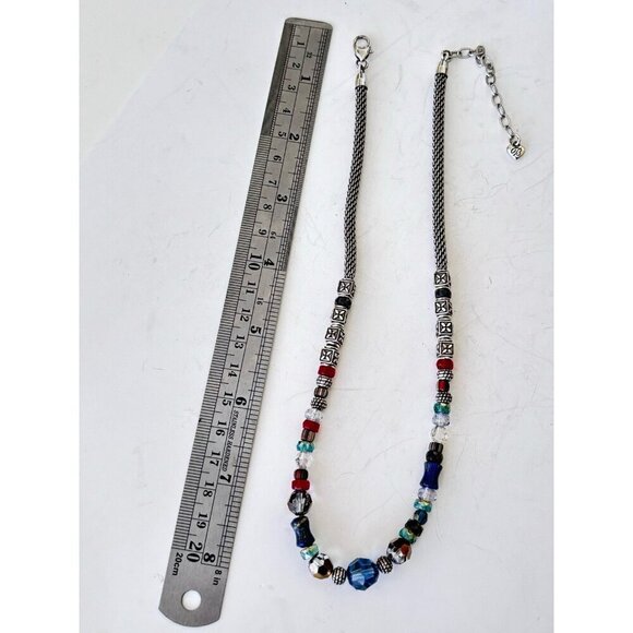 Brighton Soho Pure Silver Plate Crystal Necklace Multi Colors. - Picture 4 of 7
